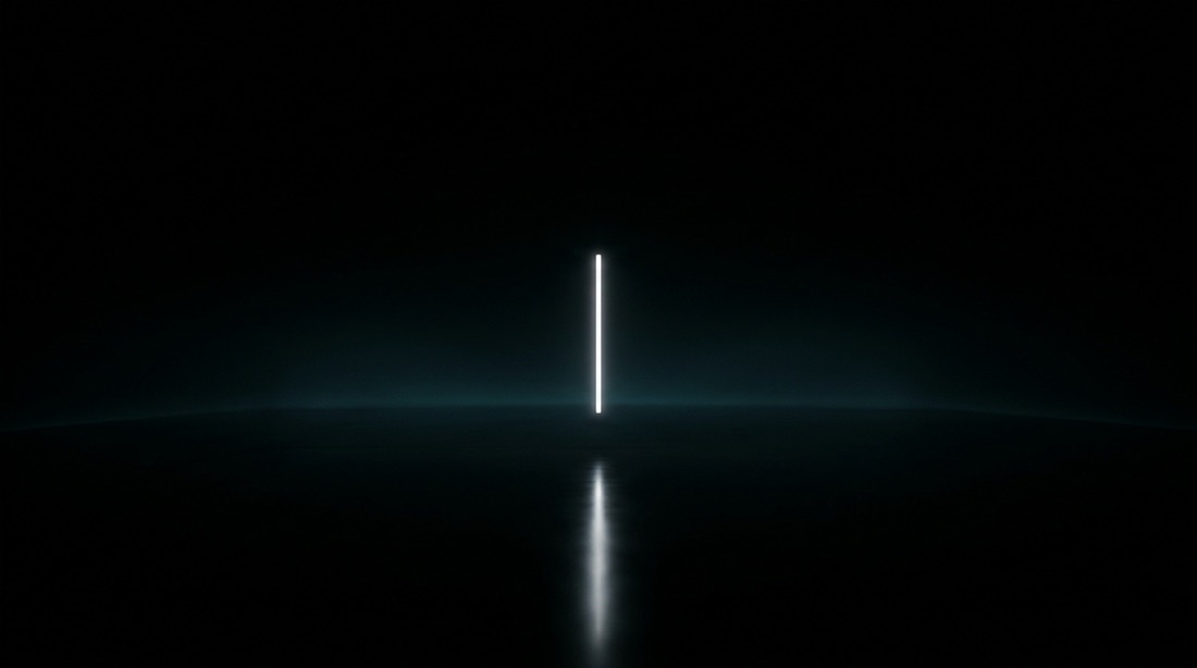 A single line of light in a dark space